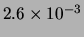 $ 2.6\times 10^{-3}$