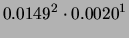 $\displaystyle 0.0149^2 \cdot 0.0020^1$