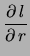 $\displaystyle l = \ln{\left[e^{-N\,T\,r}\,r^{\sum_in_ix_i}
\right]} = -N\,T\,r+\sum_in_ix_i\ln{r}\,,$
