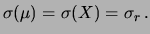 $\displaystyle \sigma(X)=\sigma_r$