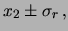$\displaystyle x_1 \pm \sigma_r$