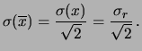 $\displaystyle \overline{x} = \frac{x_1+x_2}{2}\,.$