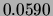 $ 0.05909160536$