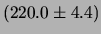$ \lambda = 220.0\cdot (1\pm 0.02) \,$