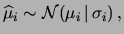 $ f(\widehat{\mu}\,\vert\,\mu)$