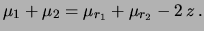 $\displaystyle \mu_1 - \mu_2 = \mu_{r_1} - \mu_{r_2}$