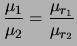 $\displaystyle \mu_1 \cdot \mu_2 = f^2\,\mu_{r_1}\,\mu_{r_2}$