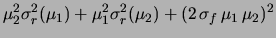 $\displaystyle \mu_1 - \mu_2 = f\,(\mu_{r_1}-\mu_{r_2})\,.$