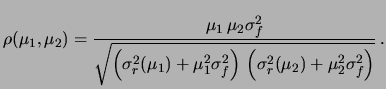 $\displaystyle \rho = \frac{\mbox{prodotto delle incertezze \lq\lq comuni''}}
{\mbox{prodotto delle incertezze totali}}$