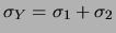 $ \sigma_Y^2 = \sigma^2_1 + \sigma^2_2$