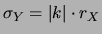 $ r_Y = \frac{1}{2}\cdot r_X$