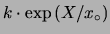 $ k\cdot \ln{ \left(X/x_\circ\right)}$