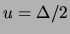 $\displaystyle u=\frac{2\Delta}{\sqrt{12}}=\frac{\Delta}{\sqrt{3}}
=0.58\Delta\approx 0.6 \Delta\,.$
