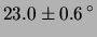 $\displaystyle 22.0\pm 0.6\,^\circ$