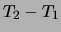 $\displaystyle \rho(T_1,T_2)$