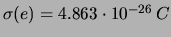 $ e = 1.60217733\cdot 10^{-19}\,C$