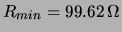 $ \overline{R} = 99.955\, \Omega$