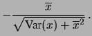 $\displaystyle \frac{1}{\sqrt{\mbox{Var}(x)}} \,\frac{\sigma_r}{\sqrt{n}}$