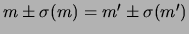 $ m^\prime\pm\sigma(m^\prime)$