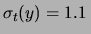 $\displaystyle \sigma_t(y) = 0.74\,$