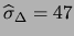 $ \widehat\sigma_1 = 32$