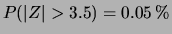 $ P(\vert Z\vert > \vert\tilde Z\vert) $