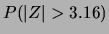 $ P(\vert Z\vert > 3.0) = 0.27\,\%$