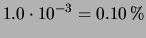 $\displaystyle 6.7\cdot 10^{-3} = 0.67\,\%$