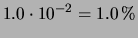 $\displaystyle 1.0\cdot 10^{-3} = 0.10\,\%$