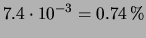 $\displaystyle 1.0\cdot 10^{-2} = 1.0\,\%$