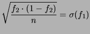 $\displaystyle \sqrt{\frac{f_1\cdot (1-f_1)}{n}}$