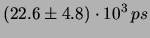 $\displaystyle (104.3\pm 3.3) \cdot 10^{3}\, ps^2\,,$