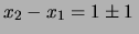 $ x_1=1.0\pm 0.5\,$