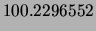 $\displaystyle 100.2296552$