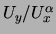 $ U_y/U_x^\alpha$