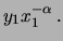 $\displaystyle y_1 x_1^{-\alpha}\,.$