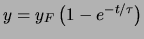 $ y = y_F\left(1-e^{-t/\tau}\right)$