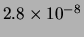 $ 2.8\times 10^{-8}$