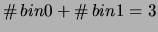 $\displaystyle \char93 \,bin0 + \char93 \,bin1 = 3$