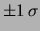 $ \pm 1\,\sigma$