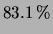 $\displaystyle 83.1\,\%$