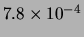 $ 7.8\times 10^{-4}$