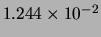 $ 1.244\times 10^{-2}$