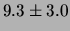 $\displaystyle 9.3\pm 3.0$