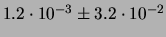 $ 1.2\cdot 10^{-3} \pm 3.2\cdot 10^{-2} $