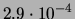 $ 2.9\cdot 10^{-4}$