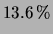 $\displaystyle 13.6\,\%$