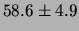 $\displaystyle 58.6\pm 4.9$