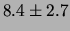 $\displaystyle 8.4\pm 2.7$