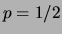 $ p=1/2$